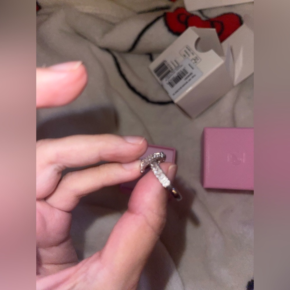 Swarovski Matrix Crystal Heart Ring, Mixed Cuts, Rhodium Plated - Picture 9 of 17